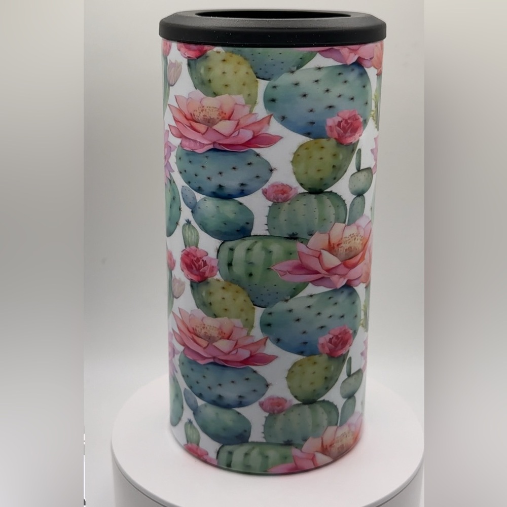 Cactus and Flower Patterned Tumbler